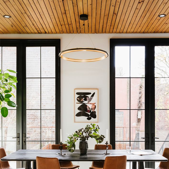 Perforated Single LED Chandelier (35")