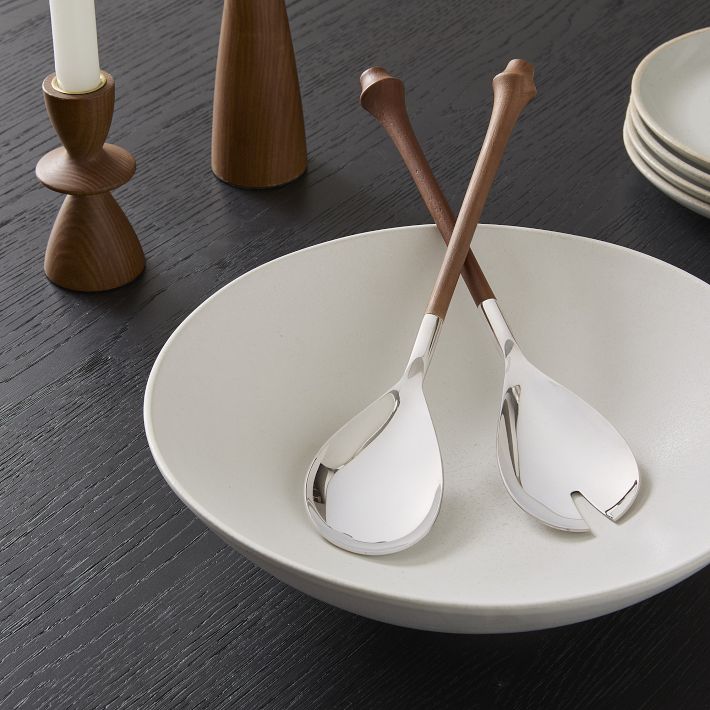 West Elm Tira Wood & Metal Salad Servers