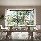 Angled Cross Legs Rectangle Dining Table (98&quot;)