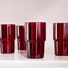 Essential Stacking Drinking Red Glass