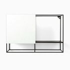 Dustin Mirrored Open Wall Shelf