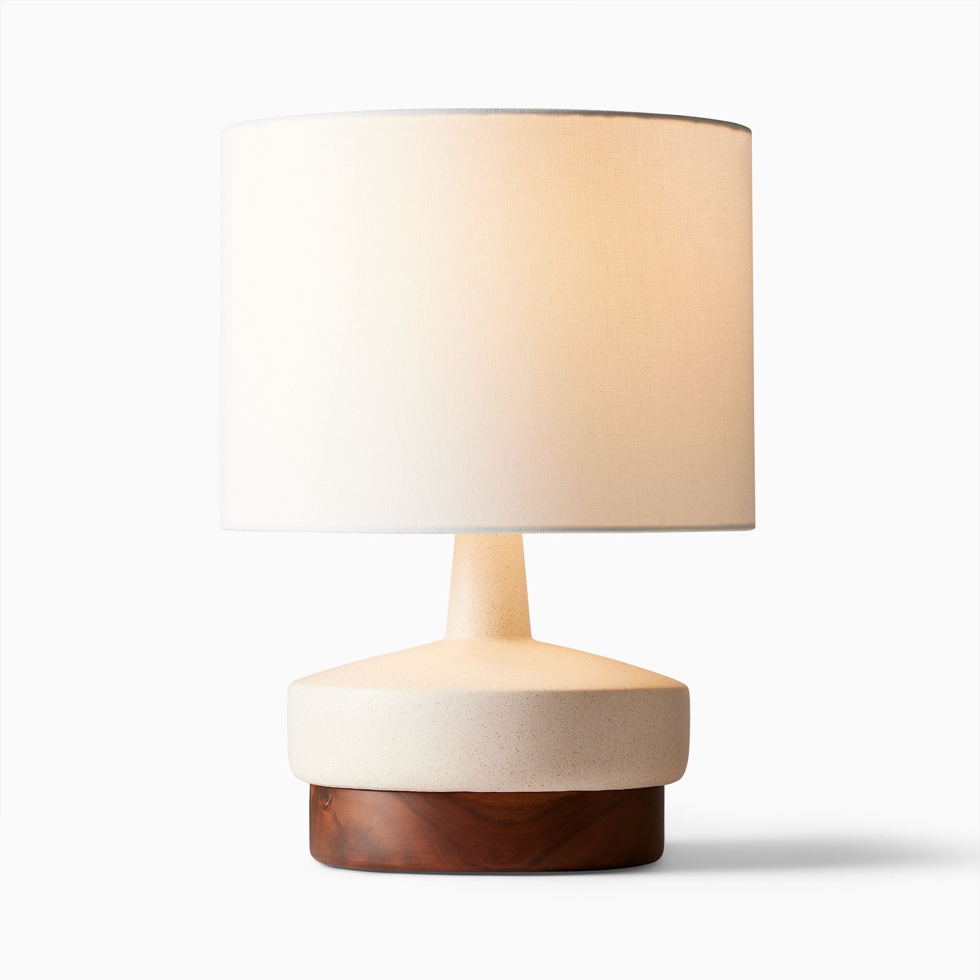 Wood & Ceramic Table Lamp (17")