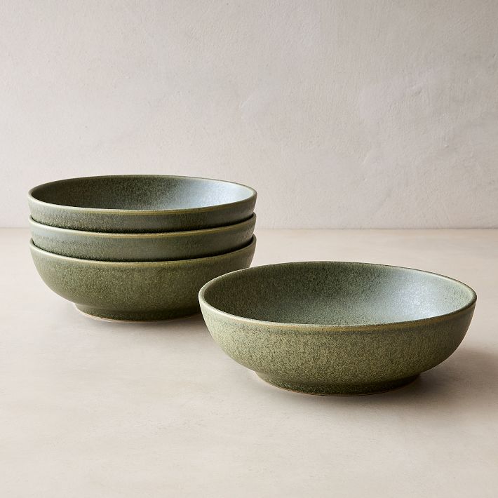 (Green, Set of 8) Kanto Stoneware Pasta Bowl Sets