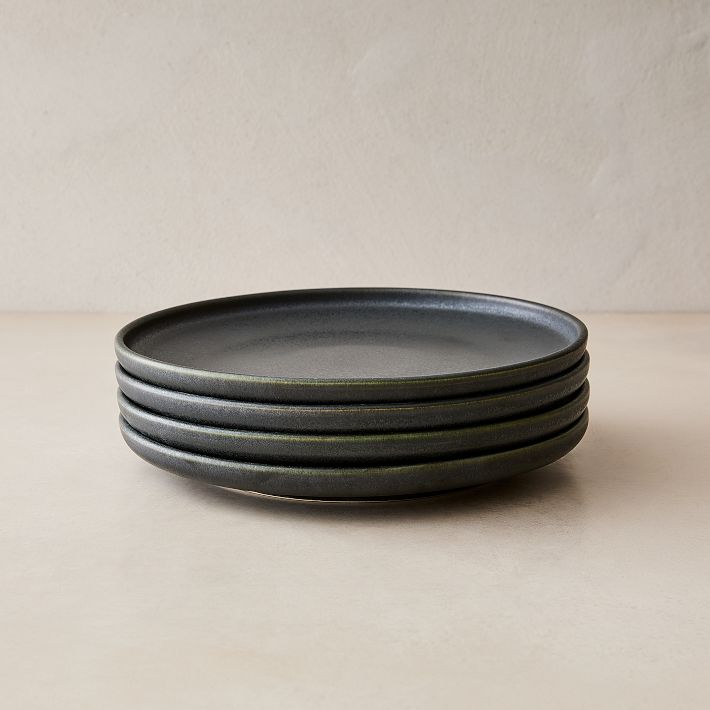 Kanto Stoneware Salad Plate Sets - Black