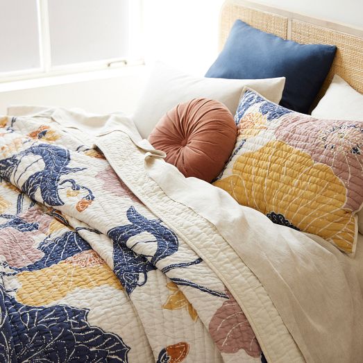 Poppy Floral Stitch Quilt & Shams | West Elm