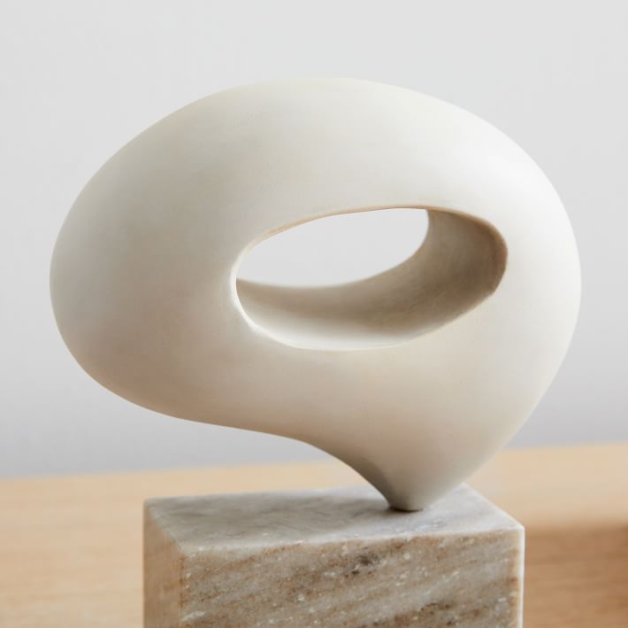 West Elm【おしゃれ空間】Alba Wood Sculptural オブジェ 白 Alba Wood Sculptural Objects | West Elm
