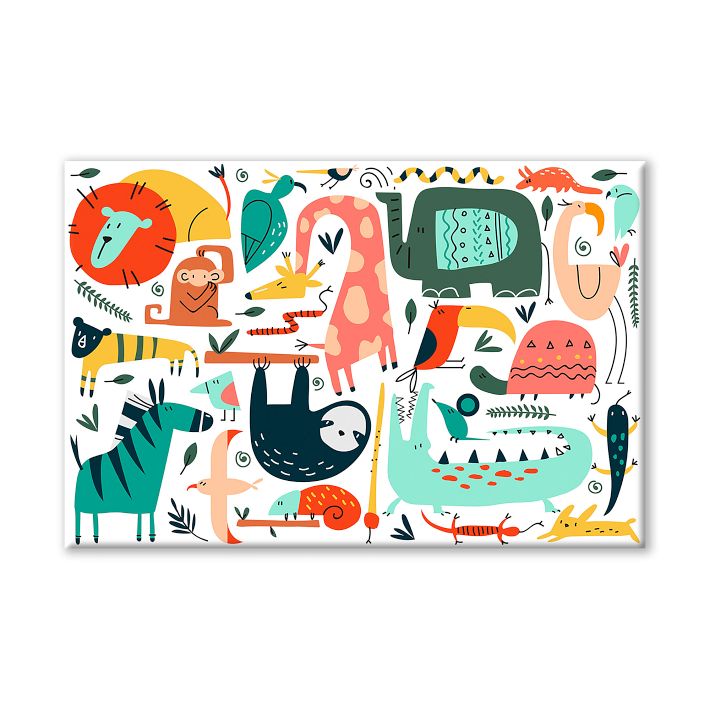Animal Doodle Canvas Wall Art