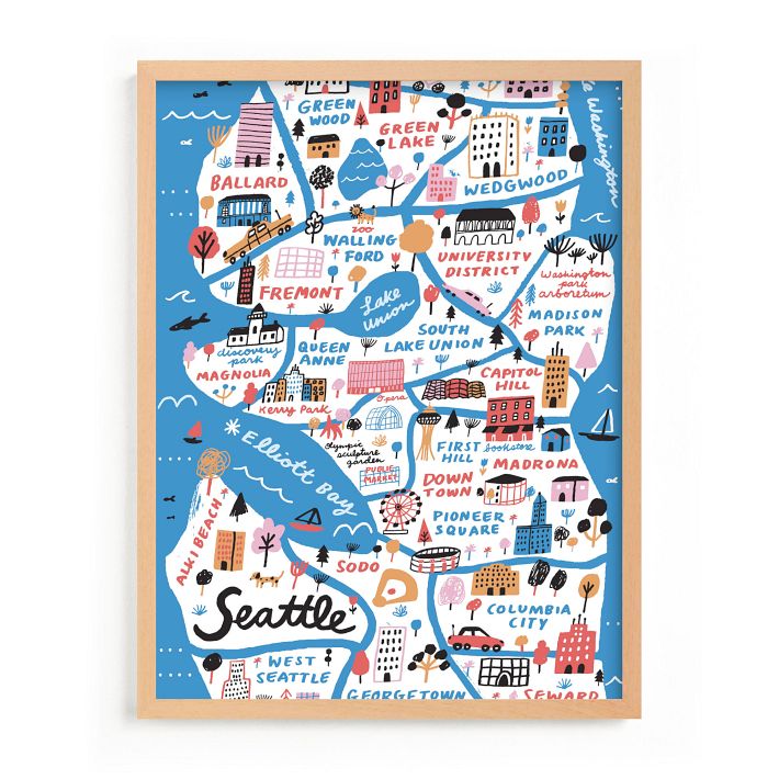 I love Seattle Framed Wall Art by Minted for West Elm Kids
