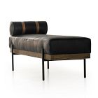 Leather Oak Entryway Bench (65.5&quot;)