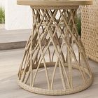 Teak & Wicker Outdoor Side Table (21.5