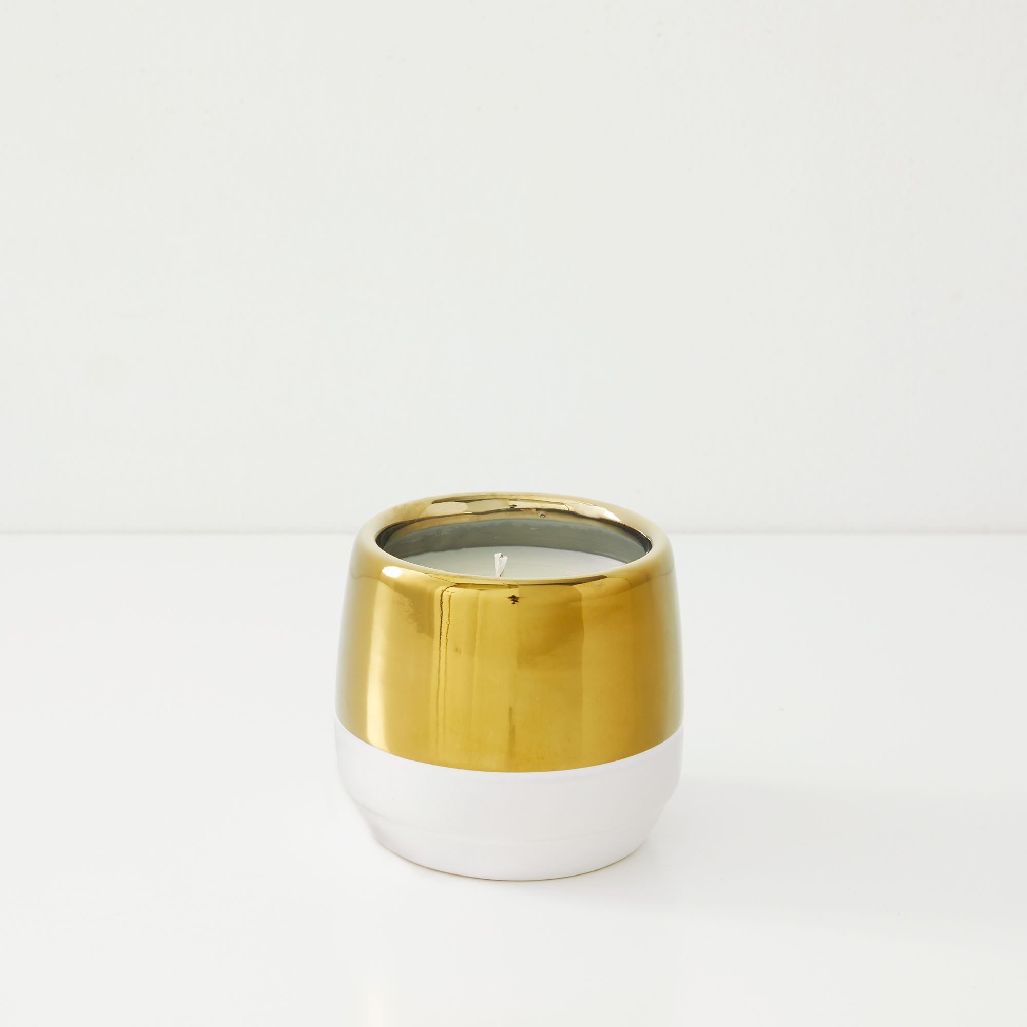 White & Gold Candle - Smoked Tonka
