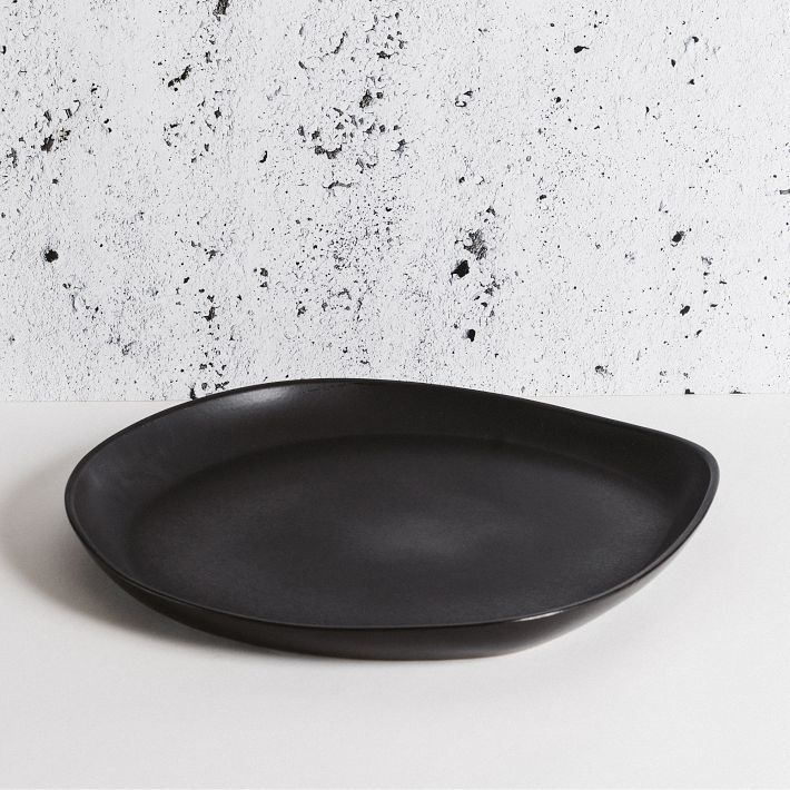 Gharyan Stoneware Round Serving Platter | Black