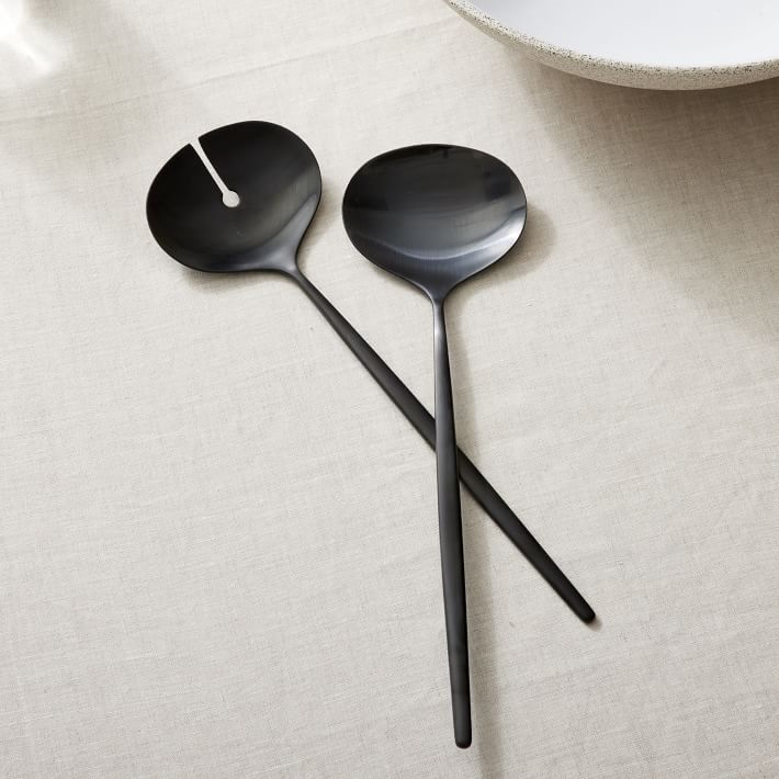 Sidney Stainless Steel Serving Utensils (Set of 2), Black