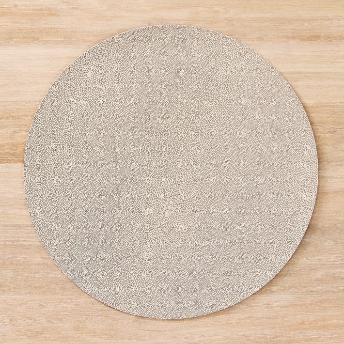 Easy-Care Round Placemats in Gray