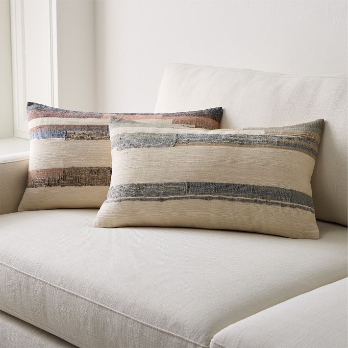colourblock Silk Stripe Pillow Cover