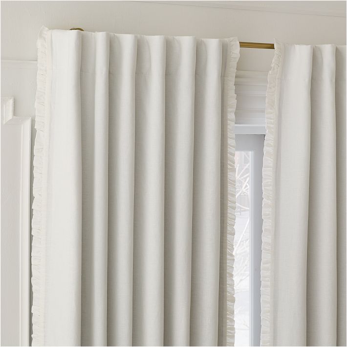 Ruffle Linen Blackout Curtain