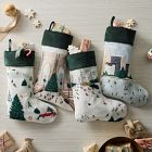 Nicole Cicak Embroidered Ice Skaters Cotton Stocking