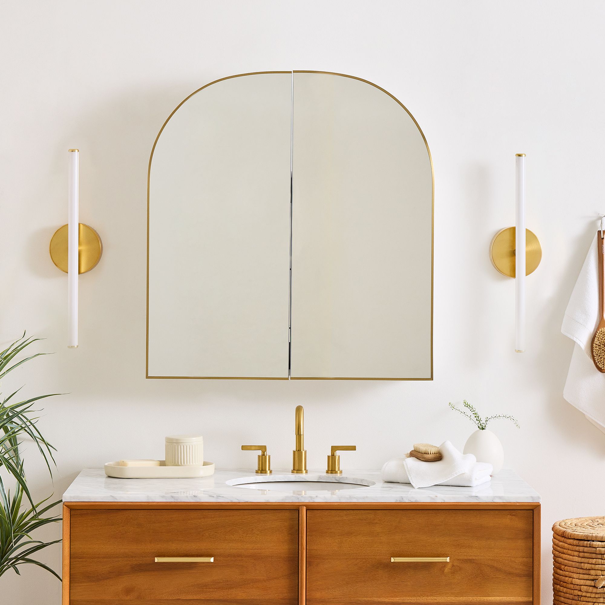 Arch Double Wide Metal Medicine Cabinet - Stylish Storage