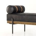 Leather Oak Entryway Bench (65.5&quot;)