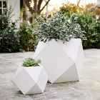 Faceted Modern Fiberstone Indoor/Outdoor Planters