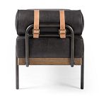 Leather Oak Entryway Bench (65.5&quot;)