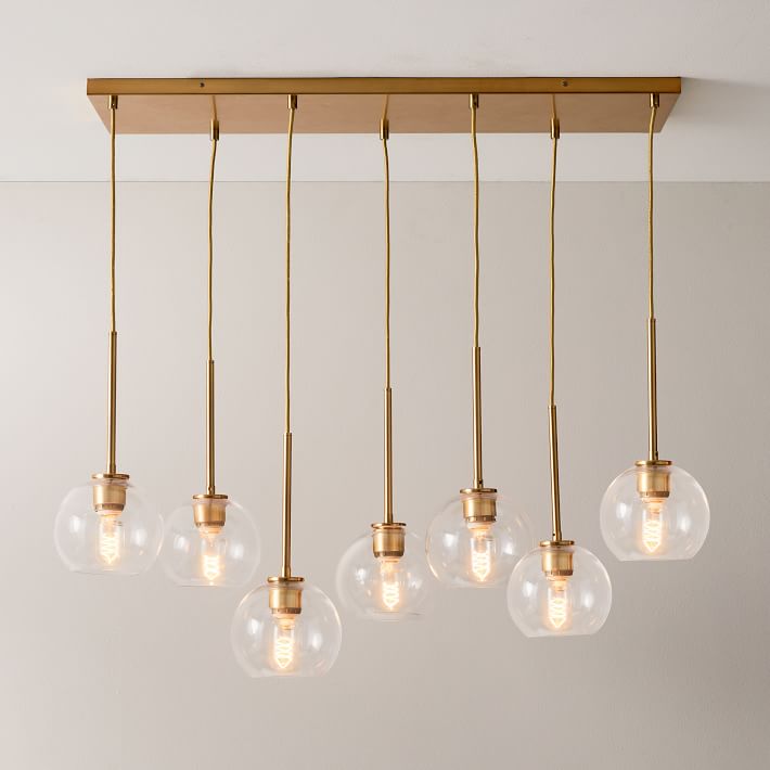 Sculptural 7-Light Globe Chandelier