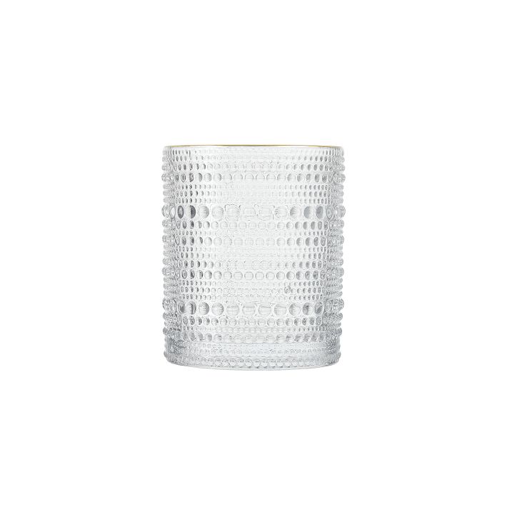 Clear/ Gold Jupiter Beaded Short Drinking Glasses (Set of 6)