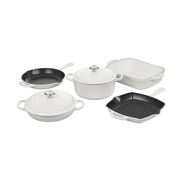 Le Creuset Signature Cast Iron Cookware Set, 7-Piece, White