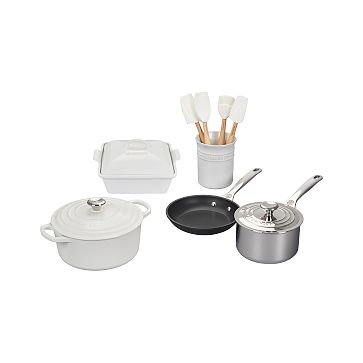 Le Creuset Signature Mixed Material Cookware Set, 12-Piece, White