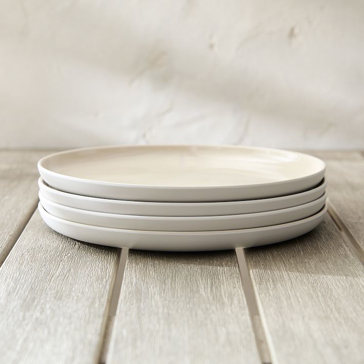 Kaloh Melamine Outdoor Dinner Plate (Set of 8 - White) | West Elm