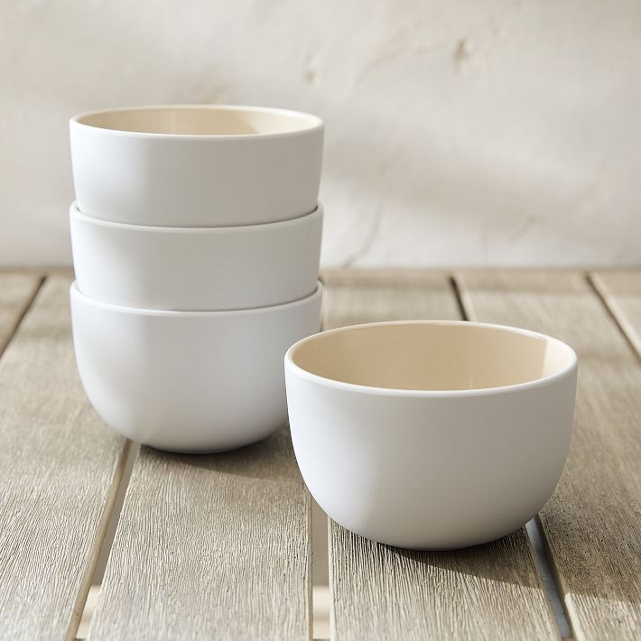 Kaloh Melamine Outdoor Cereal Bowl (Set of 8 - White) | West Elm