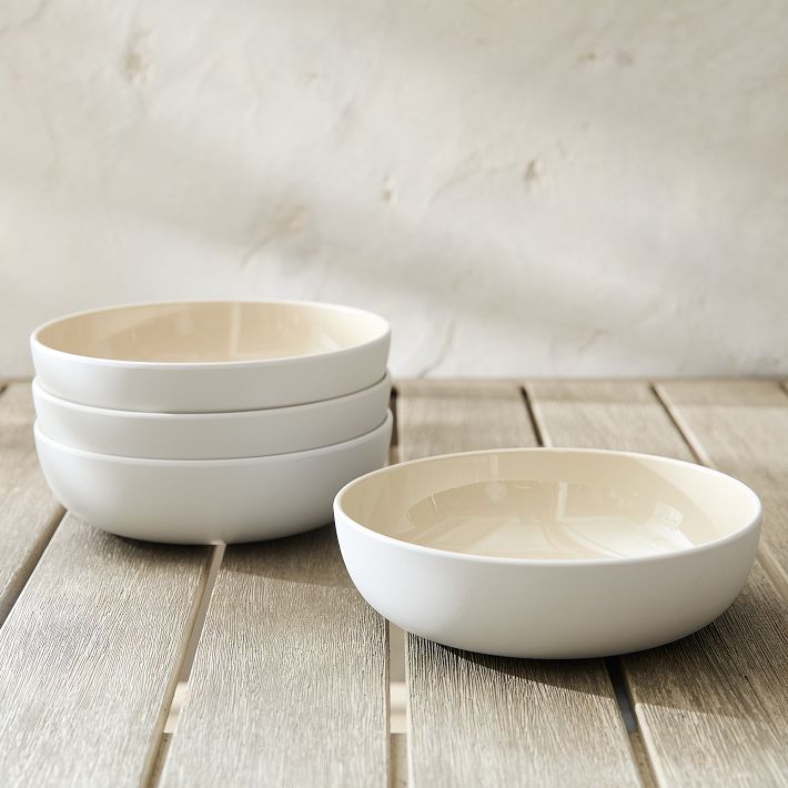 Kaloh Melamine Outdoor Pasta Bowl (Set of 8 - White) | West Elm