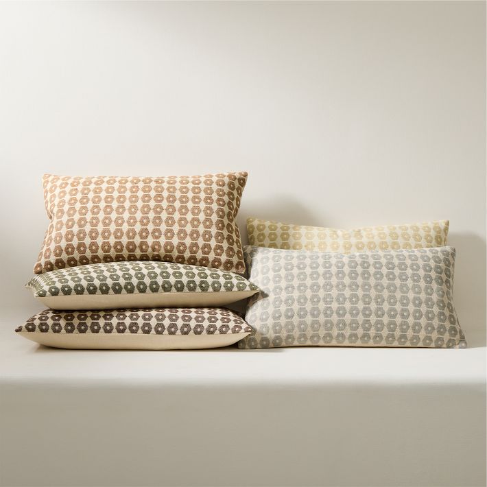 Honeycomb Silk Lumbar Pillow Cover (Pecan Color)