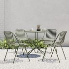 Sydney Outdoor Bistro Table (30&quot;) &amp; Santa Cruz Stacking Dining Chair Set