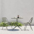 Sydney Outdoor Bistro Table (30&quot;) &amp; Santa Cruz Stacking Dining Chair Set