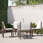 Fluted Outdoor Bistro Table (44&quot;) &amp; Cusco Stacking Dining Chairs Set