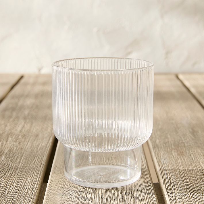 Fluted Acrylic Short Drinking Glass Sets