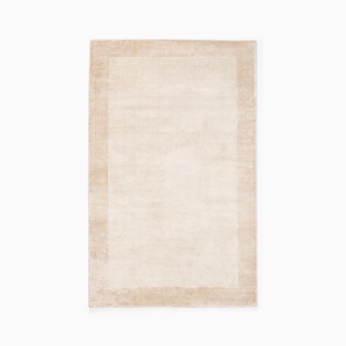 Open Box: Tencel Frame Rug, 5x8, Sand