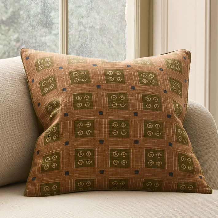 Pierce & Ward Floral Grid Pillow Cover