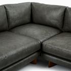 Anton Leather 3-Piece L-Shaped Sectional (104&quot;) - Wood Legs