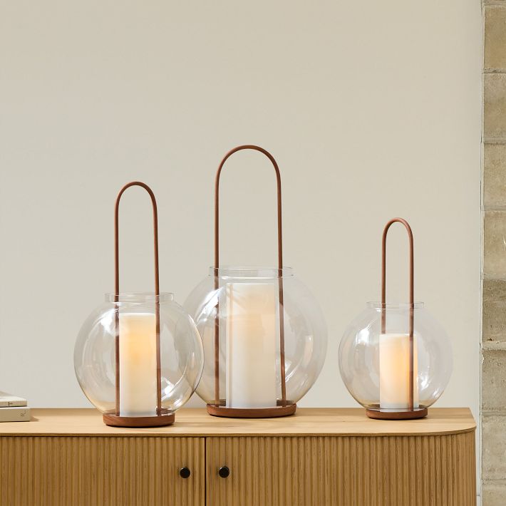 Metal &amp; Glass Globe Lanterns