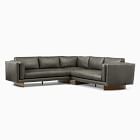 Anton Leather 3-Piece L-Shaped Sectional (104&quot;) - Wood Legs