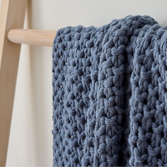 HOT Crochet Blanket Chunky Knit Cotton Blanket Chunky Cotton