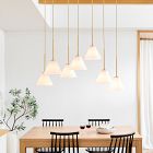 Sculptural 7-Light Cone Chandelier