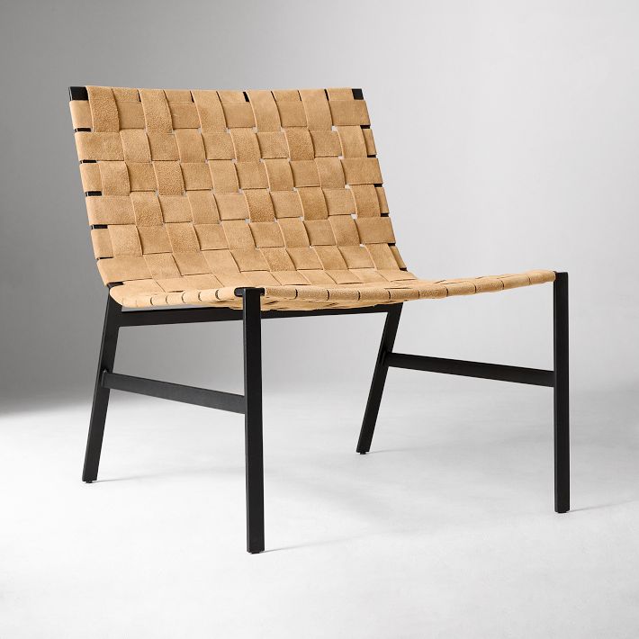 Becker Woven Leather Slipper Chair