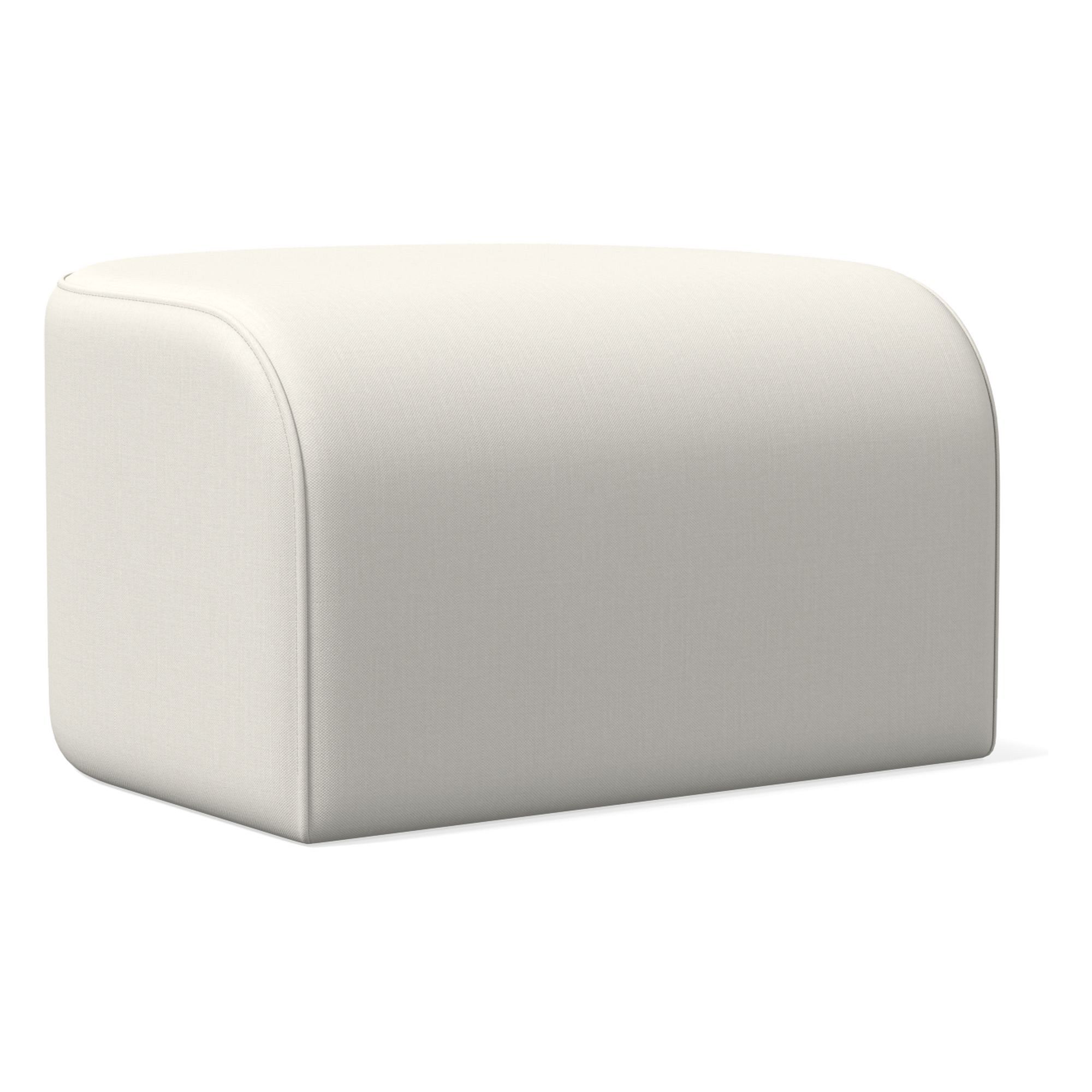 Tilly Ottoman, Poly, Yarn Dyed Linen Weave, Alabaster