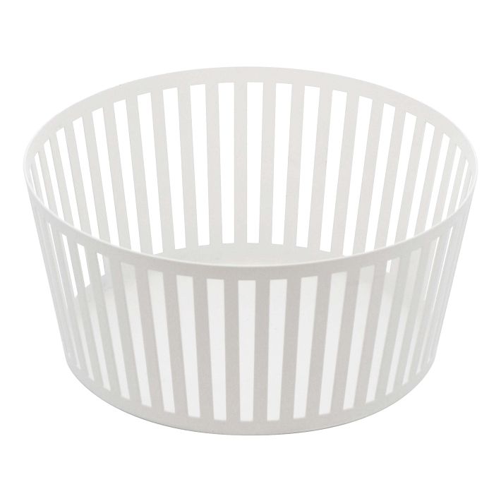 Yamazaki Tower Striped Steel Fruit Basket - Tall