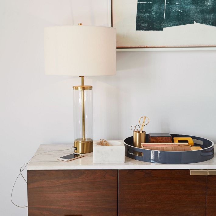 【おしゃれ】WEST ELM Acrylic Column USB Table ランプ Acrylic Column USB Table Lamp | Modern Lighting | West Elm