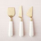 Marble &amp; Brass Charcuterie Knives (Set of 3)
