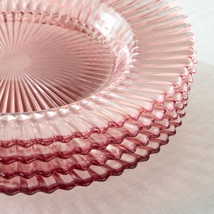 【４個セット】westelm Archie Glass Dinner プレート Archie Glass Dinner Plates (Set of 4) | West Elm